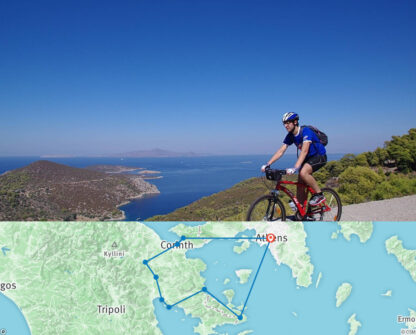 Cycling in Greece with map